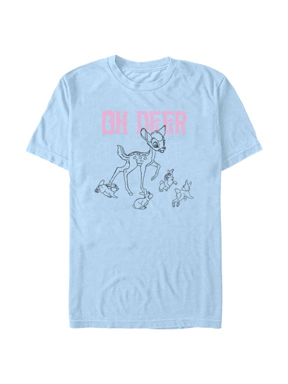 Men's Bambi Oh Deer Group Graphic Tee Light Blue 2X Large