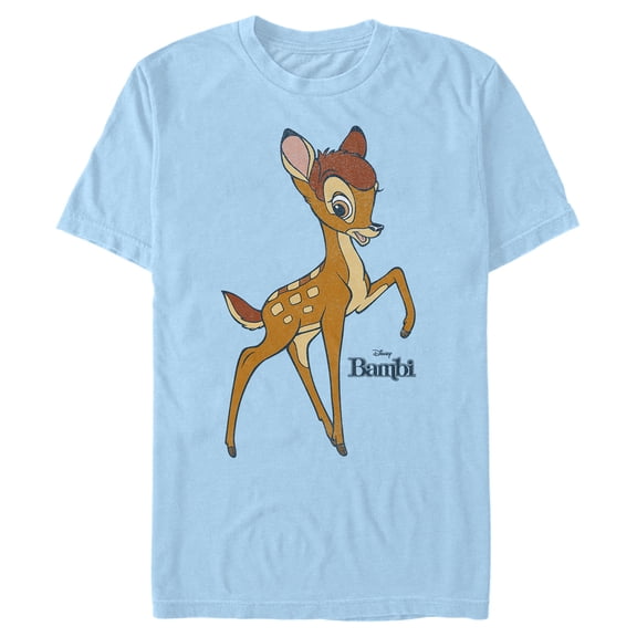 Men's Bambi Three Leg Pose  Graphic Tee Light Blue Small