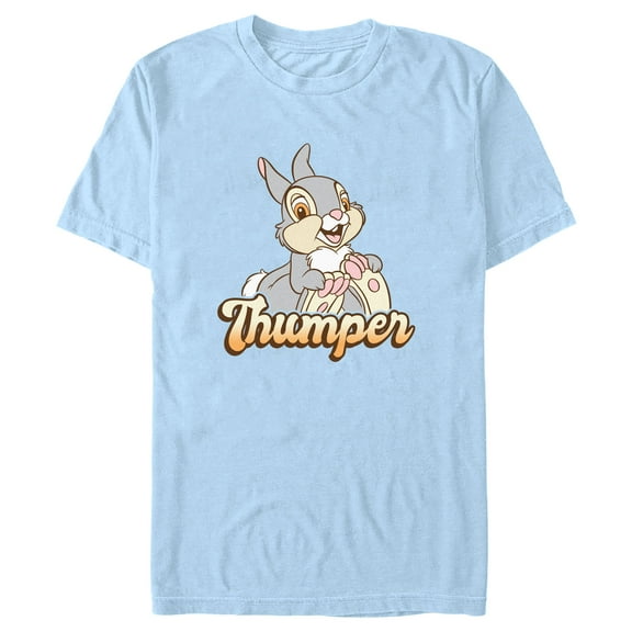 Men's Bambi Thumper Portrait Graphic Tee Light Blue Large