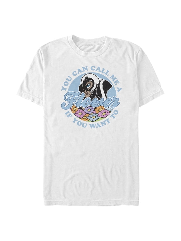 Men's Bambi You Can Call Me Flower Graphic Tee White Large