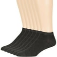 thumbnail image 1 of Men's Bamboo, Casual, Soft, Low Cut Socks, Charcoal, Medium 9-11, 6 Pack, 1 of 7