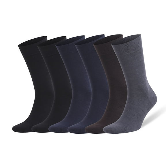 Men's Bamboo Dress Socks 6-Pack with Gift Box | Business & Casual | Size 8-11.5