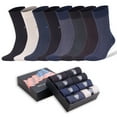 thumbnail image 1 of Men’s Bamboo Rayon Dress Socks 8 Pairs Assorted Colors Size 8-11.5 Soft Odor-Free Eco-Friendly (Style 2), 1 of 12