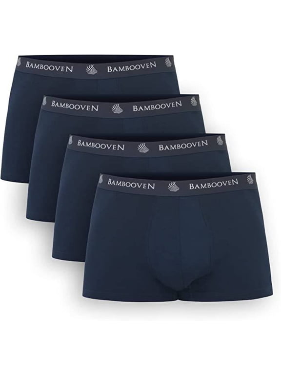 Bamboo Underwear for Men, Trunks with Pouch, 4-Pack