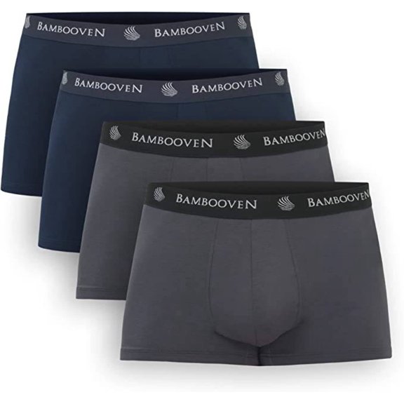 Bambooven Men’s Bamboo Trunks with Pouch 4-Pack