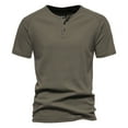 thumbnail image 1 of Men's Bamboo Viscose Henley Double Yarn Soft Premium Basic Casual Button Cotton T-Shirt, 1 of 4
