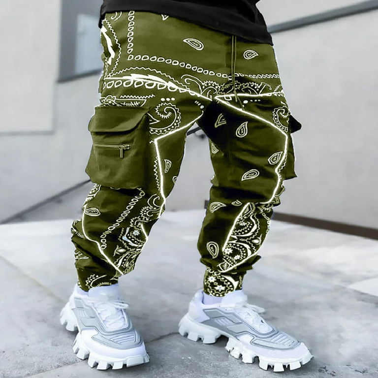 Men's Cargo Pants Japanese Style Pockets Jogger Trousers Color
