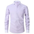 thumbnail image 1 of Men's Banded Collar Dress Shirts Men's Muscle Dress Shirts Slim Fit Stretch Banded Collar Blouse Shirts Fashion Solid Color Long Sleeve Casual Button Down Oxford Dress Shirt, 1 of 2