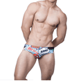thumbnail image 1 of Men's Bang Comic Enhancing Low Rise Swim Briefs Quick Dry Swimsuit Bathing Suit, 1 of 5