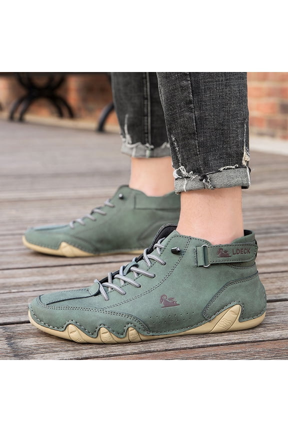 Men's Barefoot Shoes, Vogany Orthopedic High Top Sneakers, Ergonomic Breathable Casual Boots, Comfortable Walking Shoes, Supportive Footwear