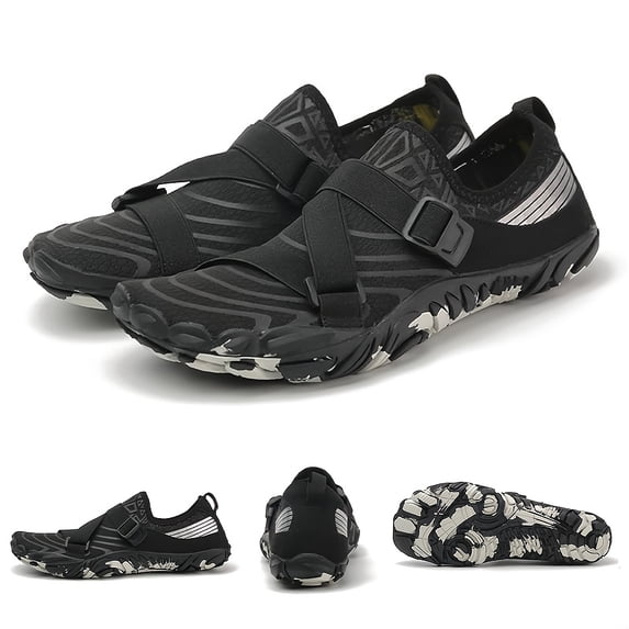 Men’s Barefoot Water Shoes – Quick-Dry Breathable Slip-Resistant Sneakers with Wide Toe Box, Shock-Absorbing Sole & Adjustable Strap for Beach, Gym & Outdoor Sports