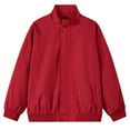 thumbnail image 1 of Men's Barn Jacket, Stand Collar Bomber Jacket Men's Work Coat (Red XXXL), 1 of 3