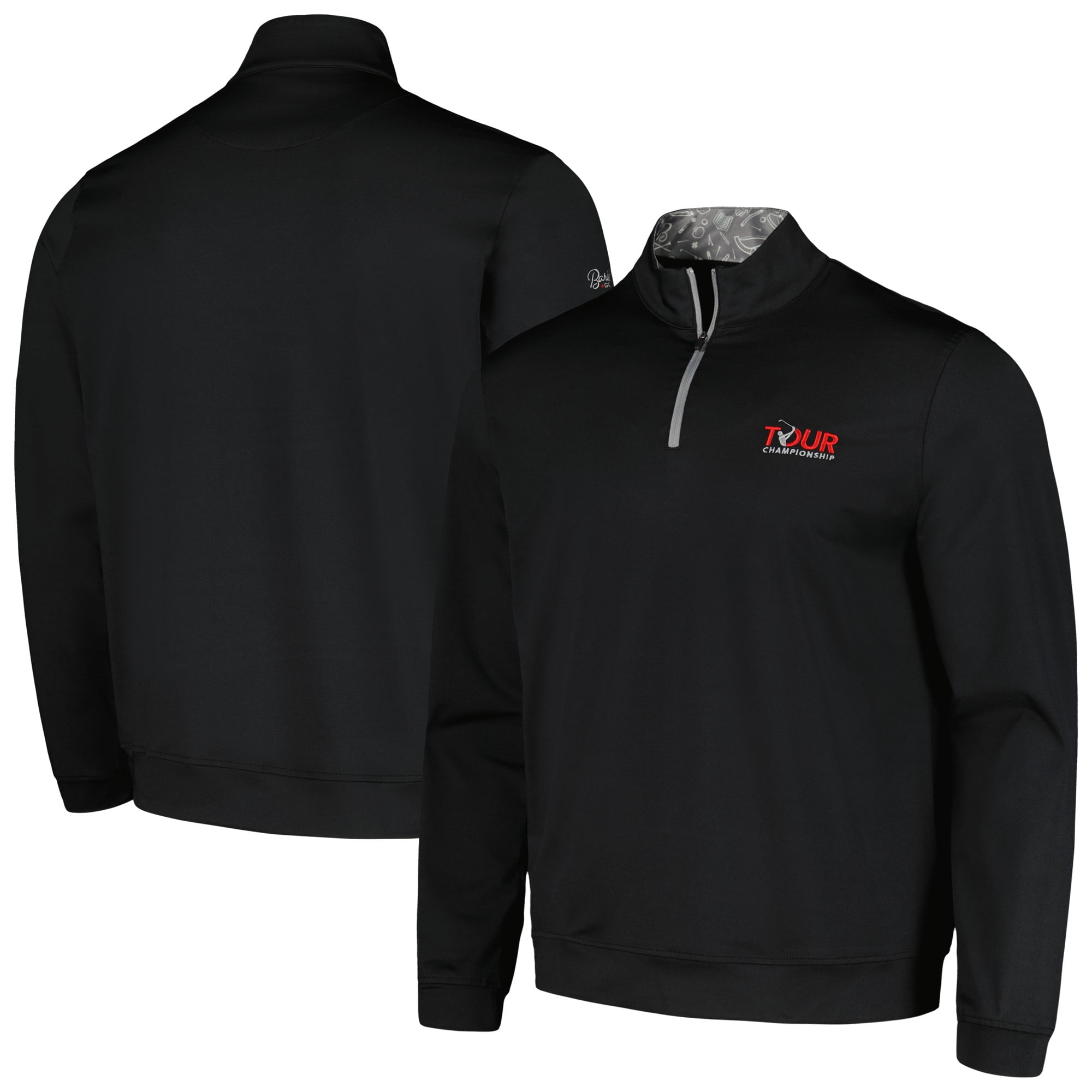Men's Barstool Golf Black TOUR Championship QuarterZip Top