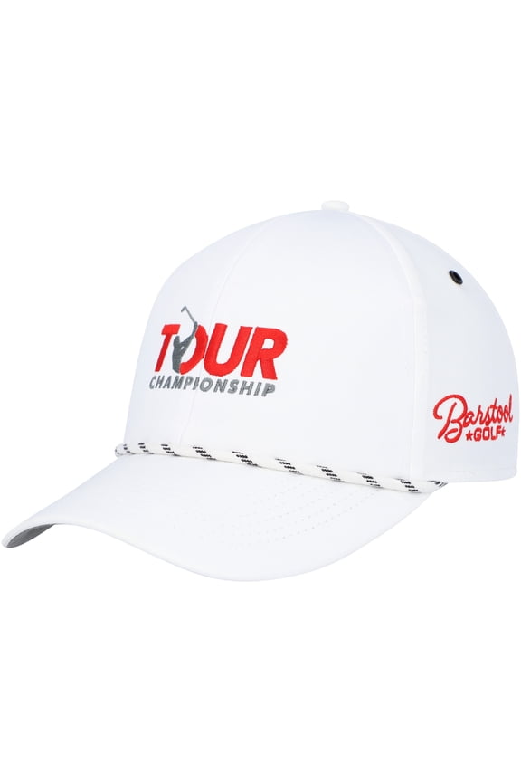 Men's Barstool Golf White TOUR Championship Patch Trucker Adjustable Hat