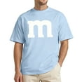 thumbnail image 1 of Men's Base Shirt Short Sleeve Letter Print Crewneck Pullover Top Light Blue 2XL, 1 of 4