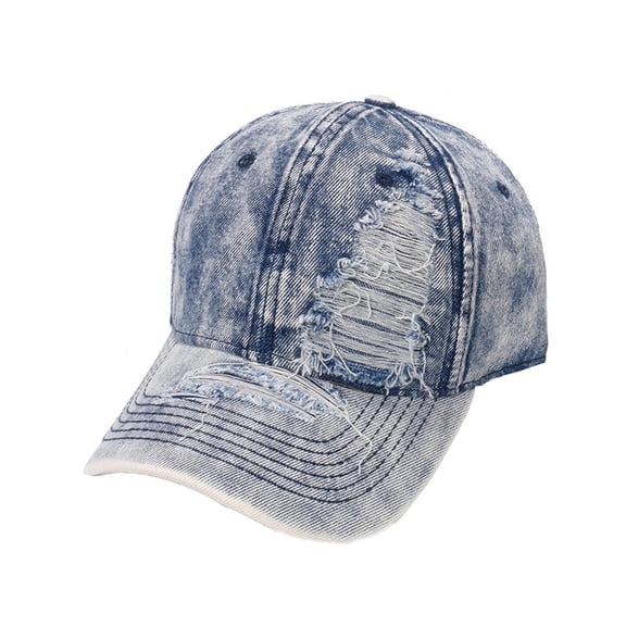 Men's Baseball Cap Fitted Trucker Hat for Golf and Travel Men's And Women's Personality Vintage Solid Color Hole Washed Cap Outdoor Sunbonnet Baseball Cap