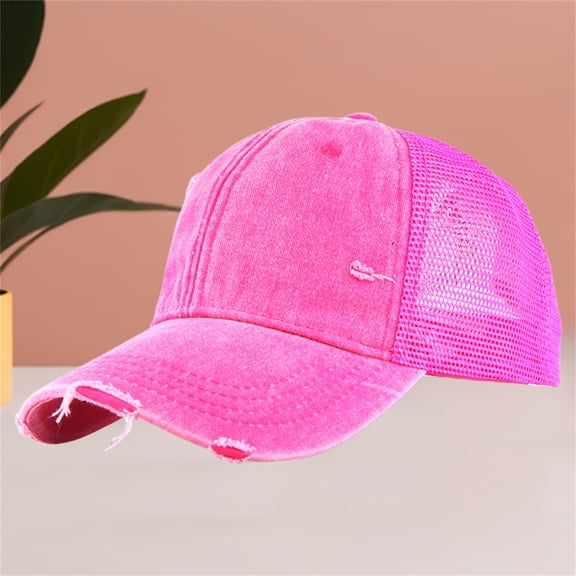 Men's Baseball Cap Washed Make Old Cotton Distressed Baseball Cap Mesh Back Hat Trucker Hiking Hat Sun Hat Golf Hat