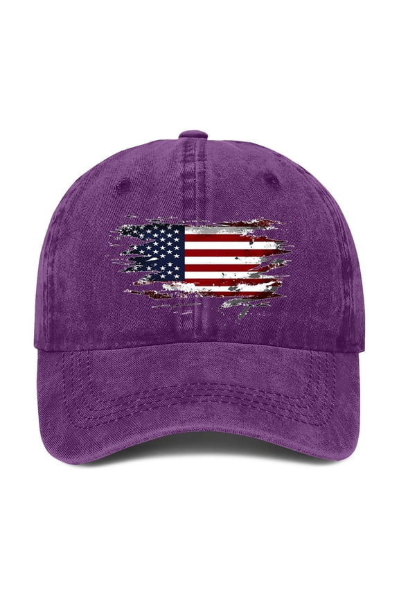 Men's Baseball Caps, Audhol Baseball Cap for Men Women Vintage Striped Bhutanese America Flag Hat American Flag Hat Purple One Size