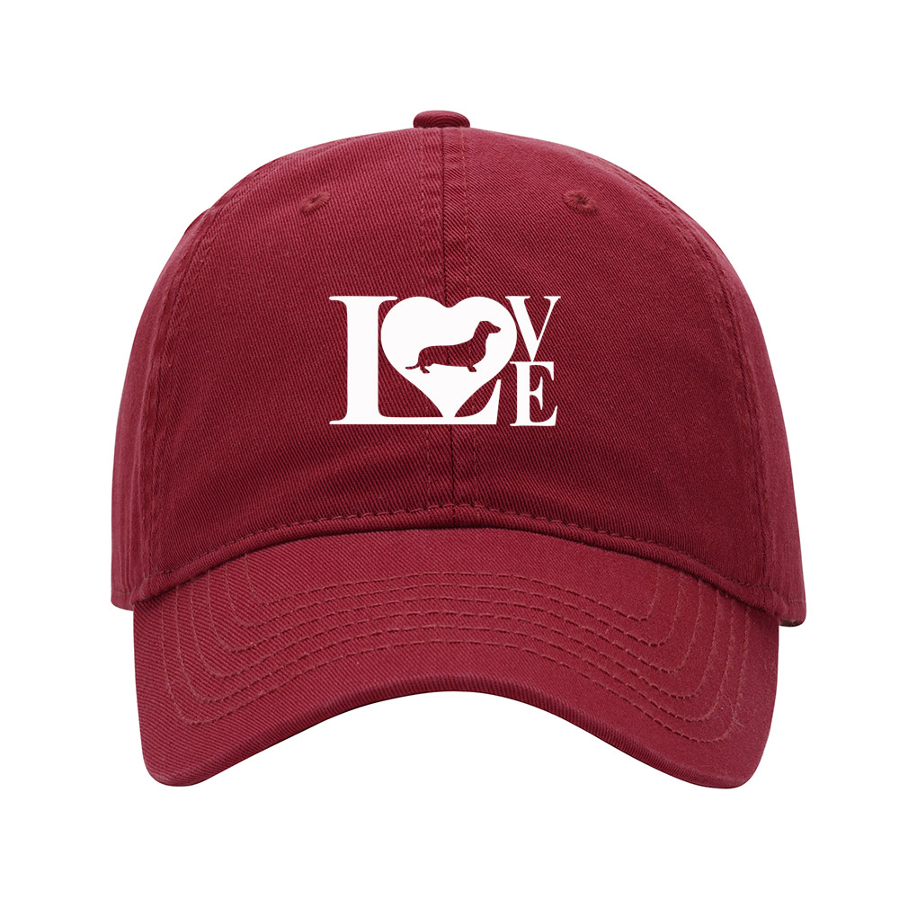 Dachshund Dog Lover Baseball Cap – Washed Cotton, Flock Print, Adjustable Fit - View #4