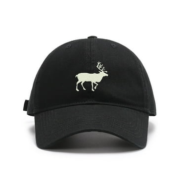 Men's Baseball Caps Embroidered Animal Moose Washed Cotton Vintage Dad Caps