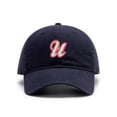 thumbnail image 1 of Men's Baseball Caps Embroidered Baseball-Letter U Washed Cotton Vintage Dad Caps, 1 of 2