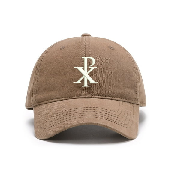 Men's Baseball Caps Embroidered Chi Rho Washed Cotton Vintage Dad Caps