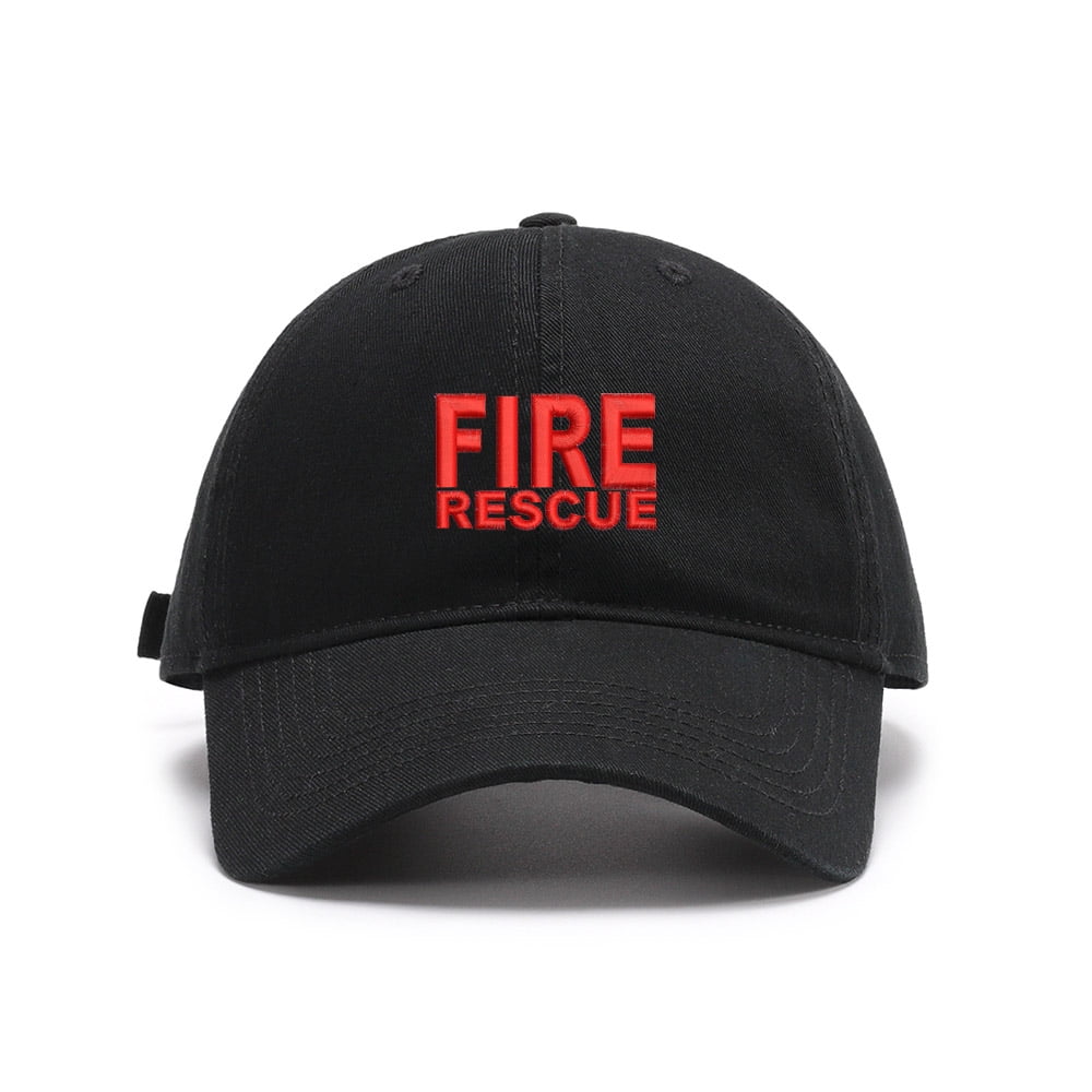 Men's Baseball Caps Embroidered Fire Fighter Rescue Washed Cotton ...