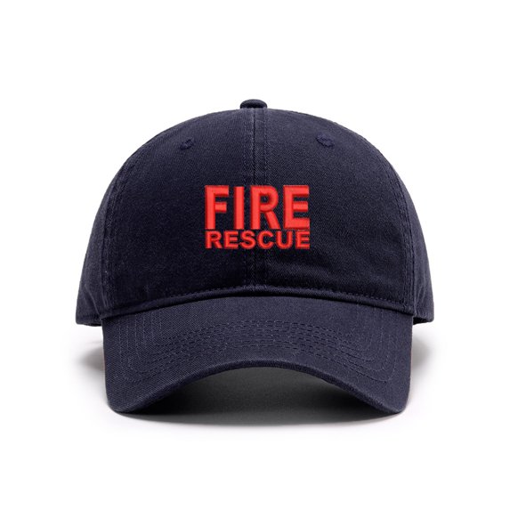 Men's Baseball Caps Embroidered Fire Fighter Rescue Washed Cotton Vintage Dad Caps