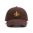thumbnail image 1 of Men's Baseball Caps Embroidered Mini Fleur de Lis Washed Cotton Vintage Dad Caps, 1 of 2