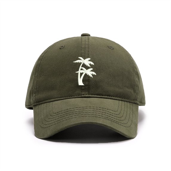 Men's Baseball Caps Embroidered Palm Tree Washed Cotton Vintage Dad Caps