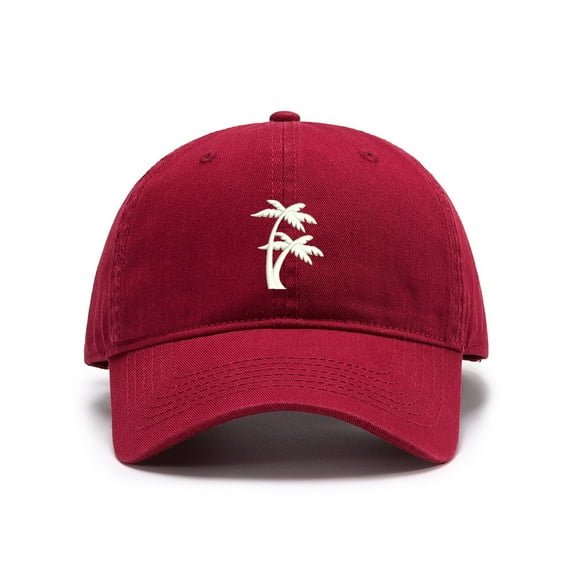 Men's Baseball Caps Embroidered Palm Tree Washed Cotton Vintage Dad Caps