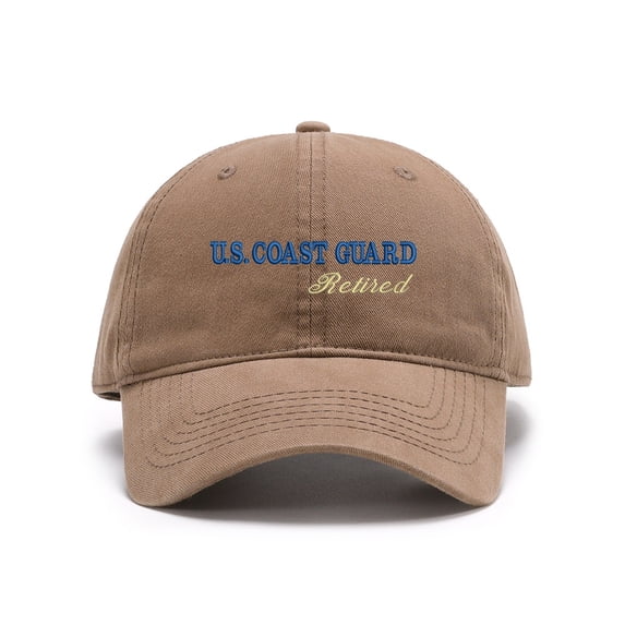 Men's Baseball Caps Embroidered US Coast Guard Retired Washed Cotton Vintage Dad Caps