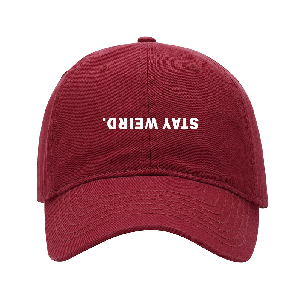 Stay Weird Dad Hat - Washed Cotton Baseball Cap For Men - Adjustable & Comfortable