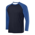 thumbnail image 1 of Men's Baseball Classic Long Sleeve T-Shirt Raglan Breathable Mesh Tee Shirts Soft Regular-Fit Gym Workout Sport Basic Tee Casual Pullover Tops, 1 of 2