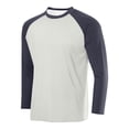 thumbnail image 1 of Men's Baseball Classic Long Sleeve T-Shirt Raglan Breathable Mesh Tee Shirts Soft Regular-Fit Gym Workout Sport Basic Tee Casual Pullover Tops, 1 of 2