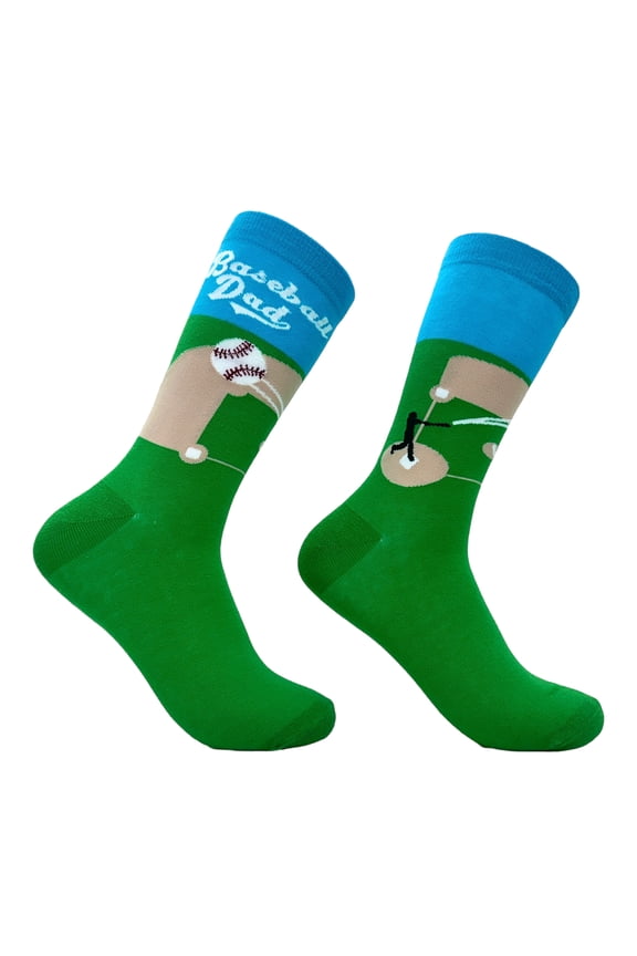 Men's Baseball Dad Socks Funny Cool Fathers Day Gift Base Ball Lovers Novelty Footwear