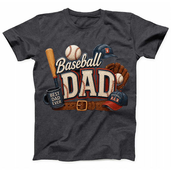 Men’s Baseball Dad T-Shirt Cool Graphic Tee Gift for Father’s Day 2026, Gift Shirt Keepsake Style 11
