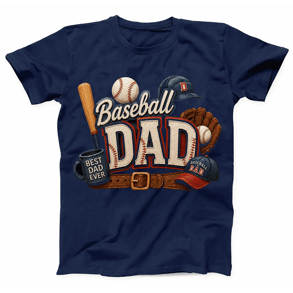 Men’s Baseball Dad T-Shirt Cool Graphic Tee Gift for Father’s Day 2026, Gift Shirt Keepsake Style 11