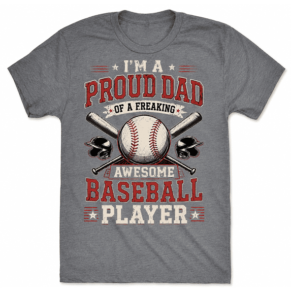 Men’s Baseball Dad T-Shirt Cool Graphic Tee Gift for Father’s Day 2026, Gift Shirt Keepsake Style 2