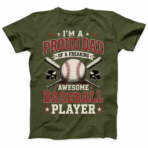 Men’s Baseball Dad T-Shirt Cool Graphic Tee Gift for Father’s Day 2026, Gift Shirt Keepsake Style 2