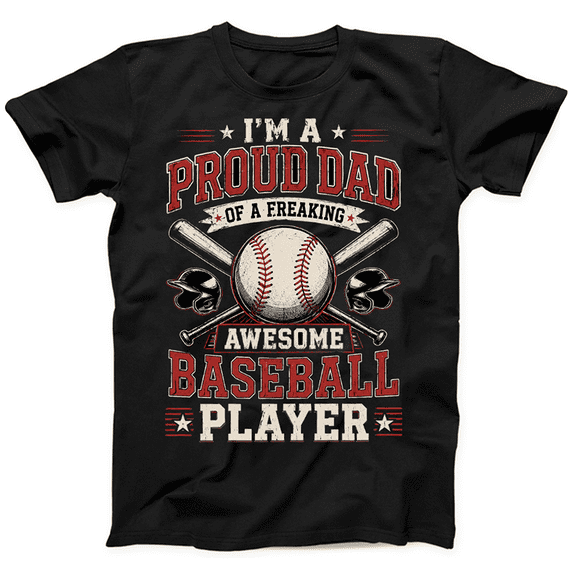 Men’s Baseball Dad T-Shirt Cool Graphic Tee Gift for Father’s Day 2026, Gift Shirt Keepsake Style 2