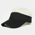 thumbnail image 1 of Men's Baseball Hat with Wig, Street Style Cap with Faux Hair Top on Crown, for Costume Party or Fashion Daily Wear in Summer or Spring Beige, 1 of 4