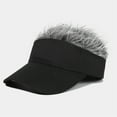 thumbnail image 1 of Men's Baseball Hat with Wig, Street Style Cap with Faux Hair Top on Crown, for Costume Party or Fashion Daily Wear in Summer or Spring Grey, 1 of 4