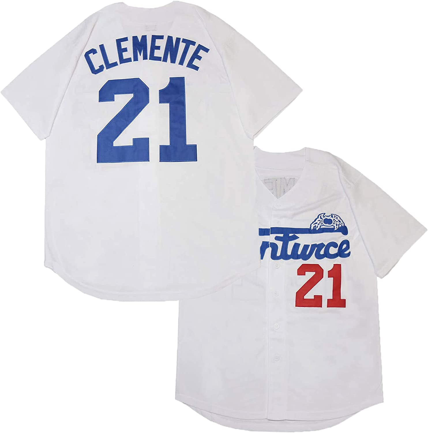 Men's Baseball Jersey Puerto Rico 90s Retro Clemente #21 anturce Crabbers  Stitched Shirt Sweatshirt 