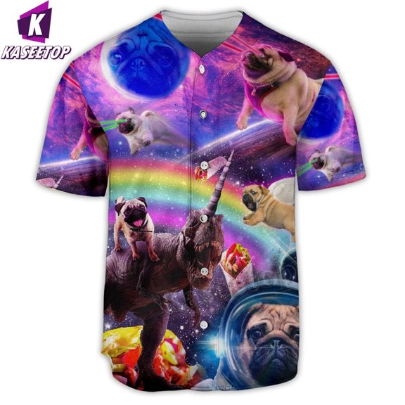 Men's Baseball Jersey Shirt Adult 3D Printing Shirt Dog Galaxy Rainbow Astronaut Hip Hop T