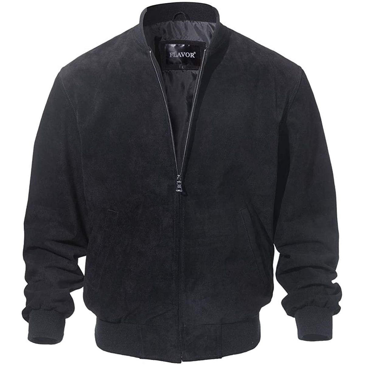 Men's Vintage Suede Baseball Bomber Jacket - Black (XL)