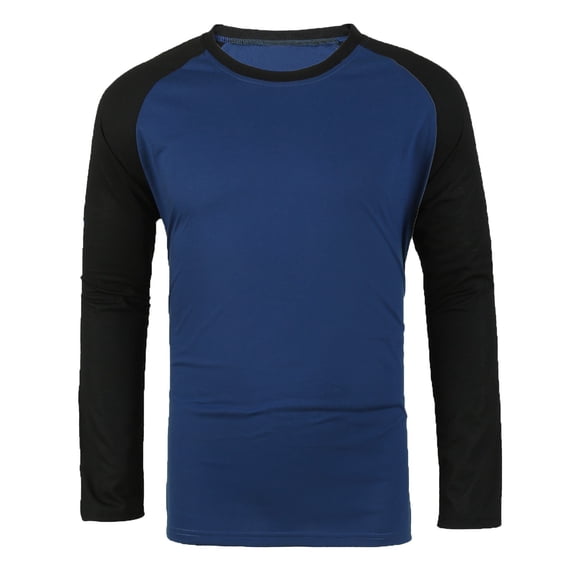 Men's Baseball Raglan Long Sleeve T Shirt Athletic Workout Gym Casual Slim Fit Tee Lightweight Breathable Comfortable Top