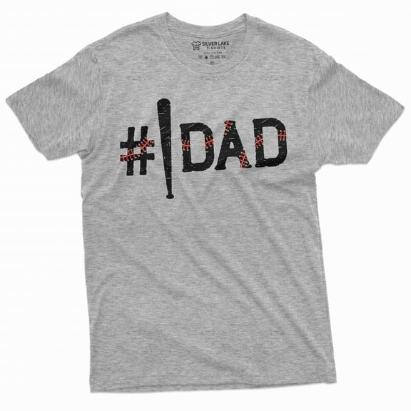 Men's Baseball Shirt Baseball Dad Shirt Father's Day Baseball Gift Tee Gift For Father Shirt For Men (4X-Large Grey)