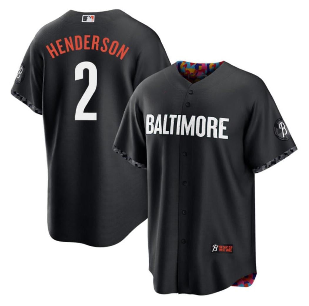 Men's Baseball Team Jersey Gunnar Henderson 2 Baltimore_Orioles Black