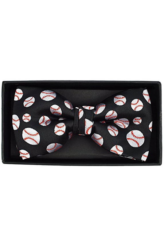 Men's Baseball Themed Sport Print Pattern Novelty Bow Tie